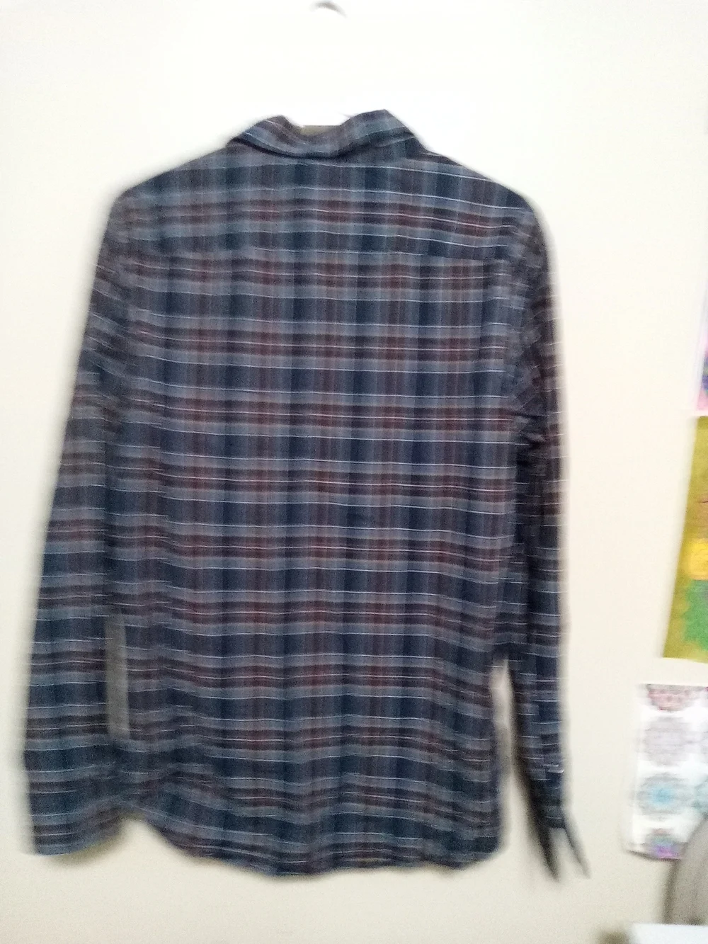 Banana Republic Navy and Brown Plaid Button-Down Shirt M A-12